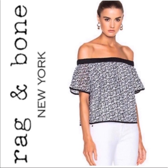 rag and bone off the shoulder top